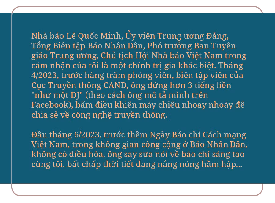 Chủ tịch Hội Nhà báo Việt Nam Lê Quốc Minh: 