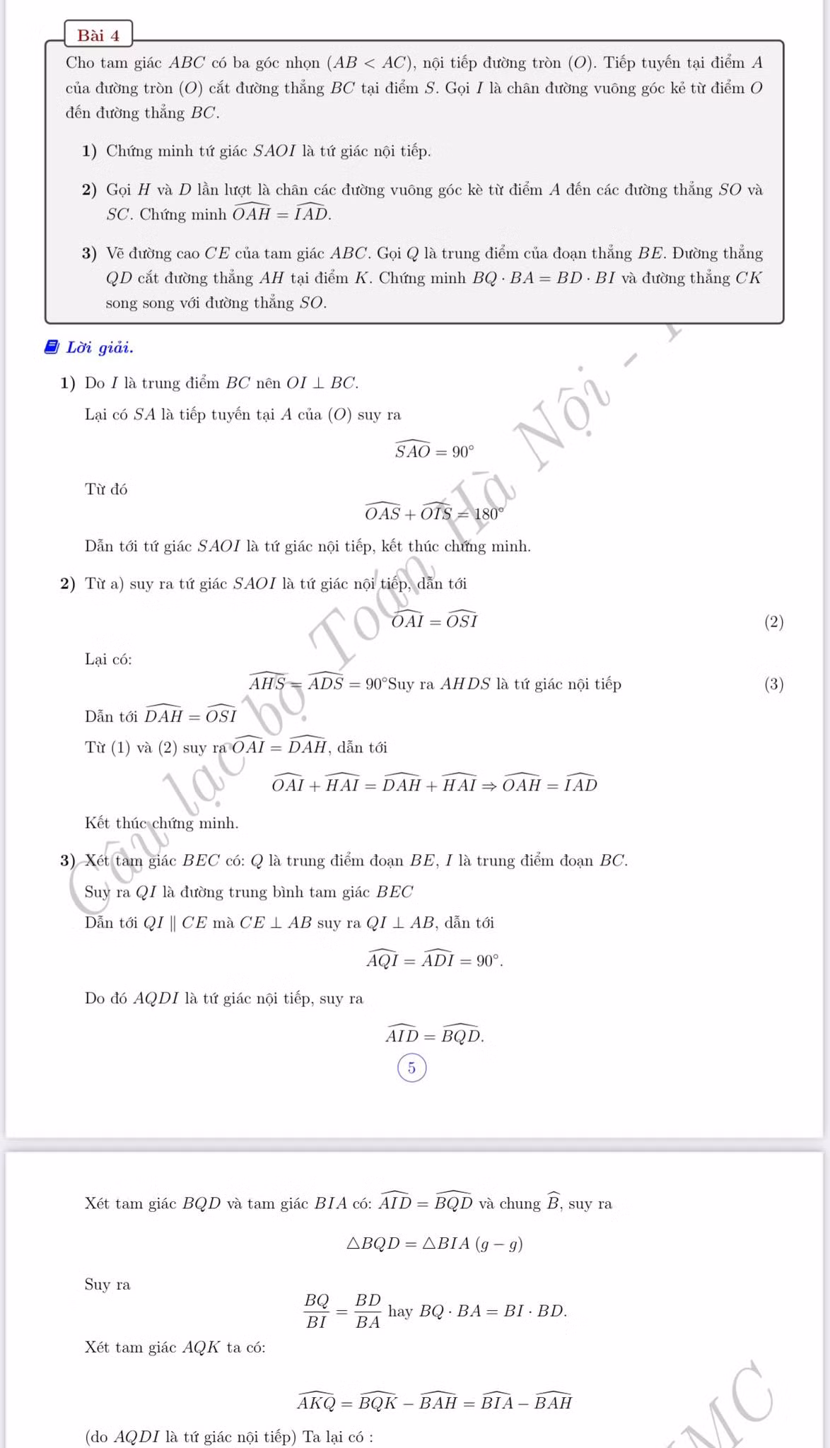 Gợi ý đáp án môn Toán thi vào lớp 10 -0