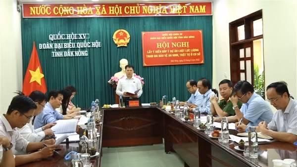 Đắk Nông tổ chức lấy ý kiến dự án Luật Lực lượng tham gia bảo vệ an ninh, trật tự cơ sở