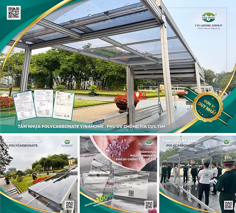 Tấm lợp Vinahome trải dài với hệ thống mái che di động tại Lăng Bác -0