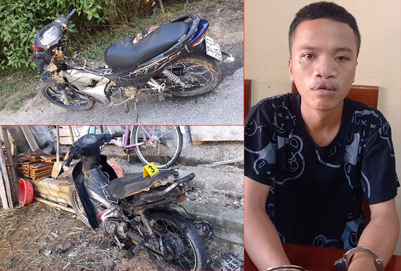 Mâu thuẫn, phóng lửa đốt xe mô tô hàng xóm -0