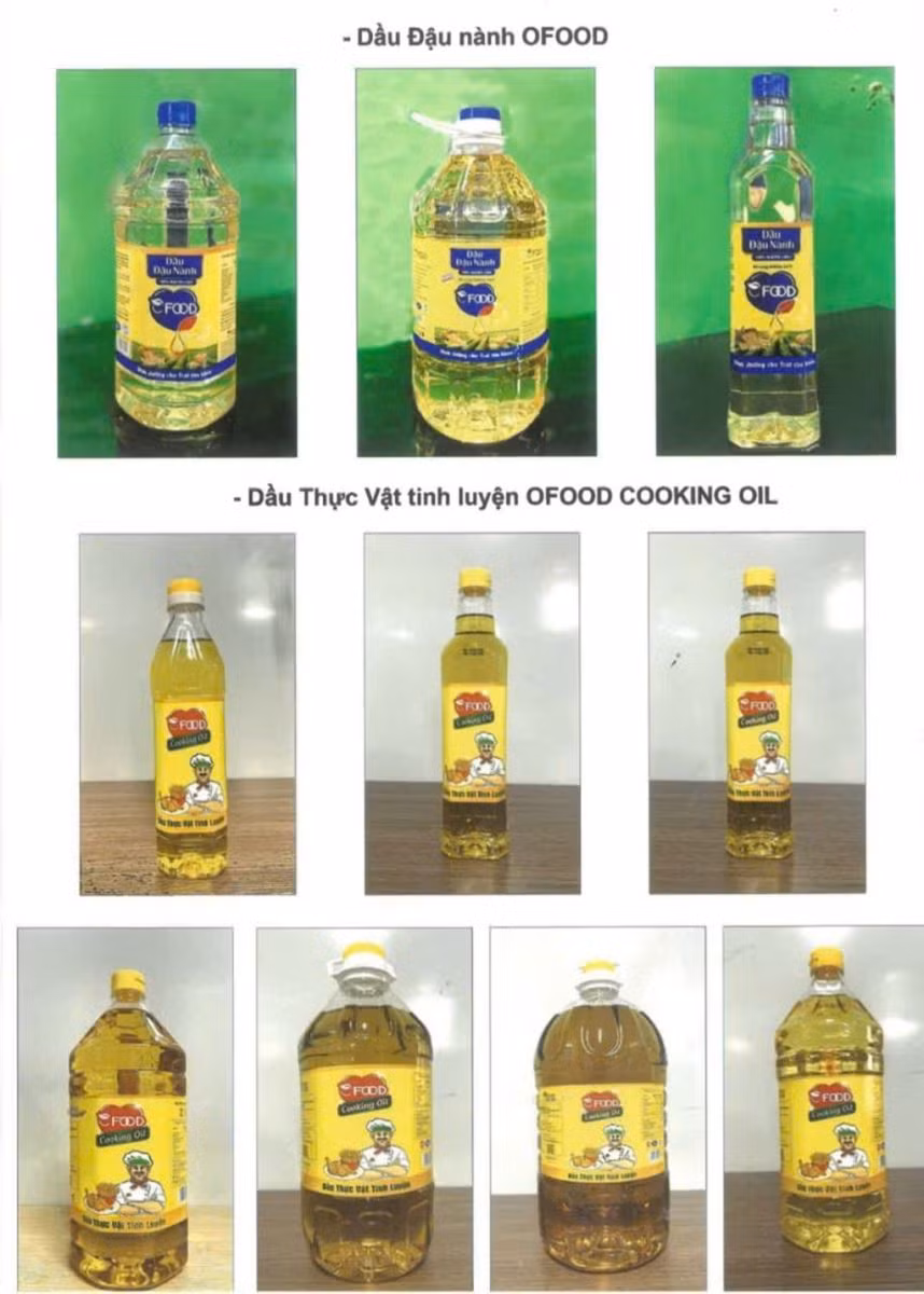 Các loại dầu ăn của Công ty Nhật Minh Food gắn nhãn hiệu Ofood Cooking Oil, Ofood là hàng kém chất lượng, hàng giả.