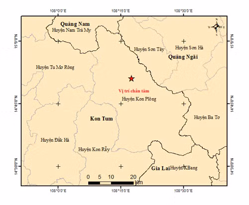 Sáng 31/3, liên tiếp 4 trận động đất ở Kon Tum -0