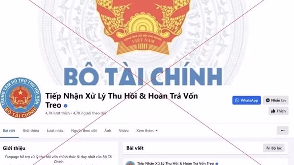 Cảnh báo giả mạo trang facebook của Bộ Tài chính
