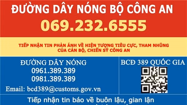 ​Công bố số điện thoại đường dây nóng tiếp nhận thông tin phản ánh về CBCS Công an