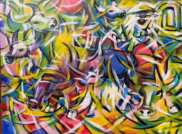 chan trau - acrylic - le tien vuong.jpg -0
