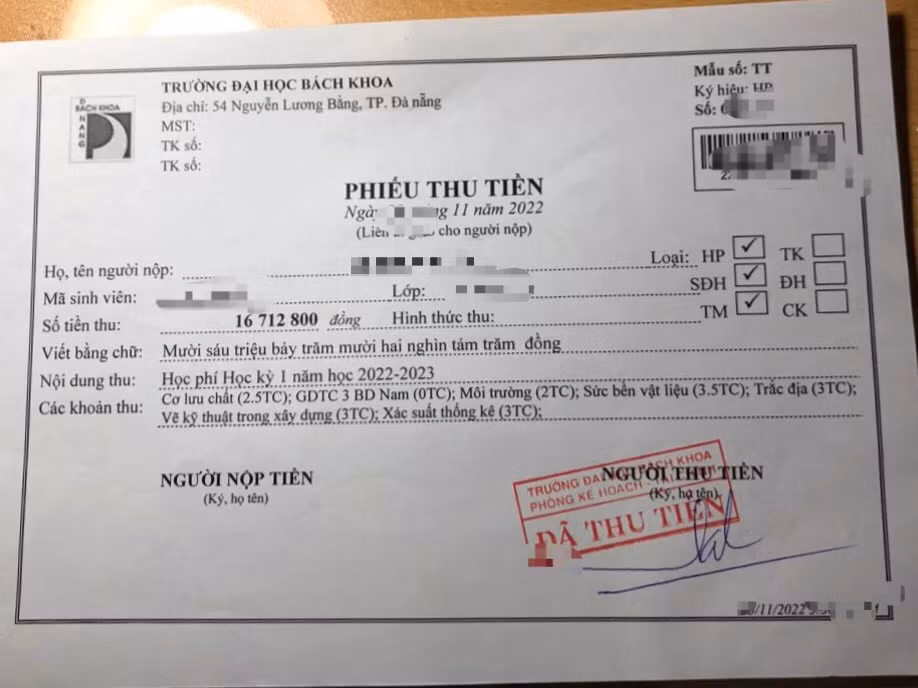 Sinh viên Đại học Bách khoa Đà Nẵng lo lắng vì nộp đủ học phí nhưng vẫn bị ghi nợ -0