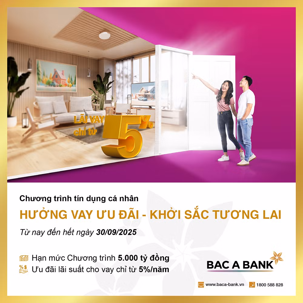 Khách hàng cá nhân hưởng lãi vay ưu đãi từ BAC A BANK dịp đầu năm 2025 -0