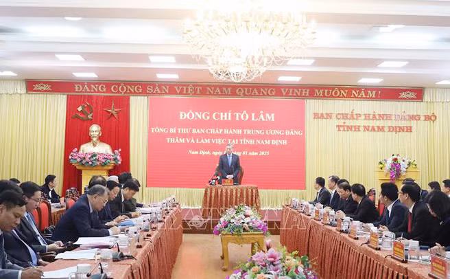 Tổng Bí thư Tô Lâm làm việc với Ban chấp hành Đảng bộ tỉnh Nam Định -0
