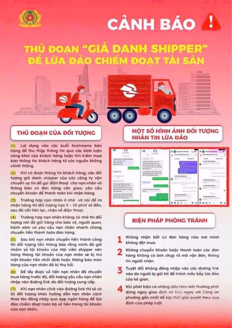 Cảnh giác với chiêu trò giả mạo shipper chiếm đoạt tài sản người mua hàng -0