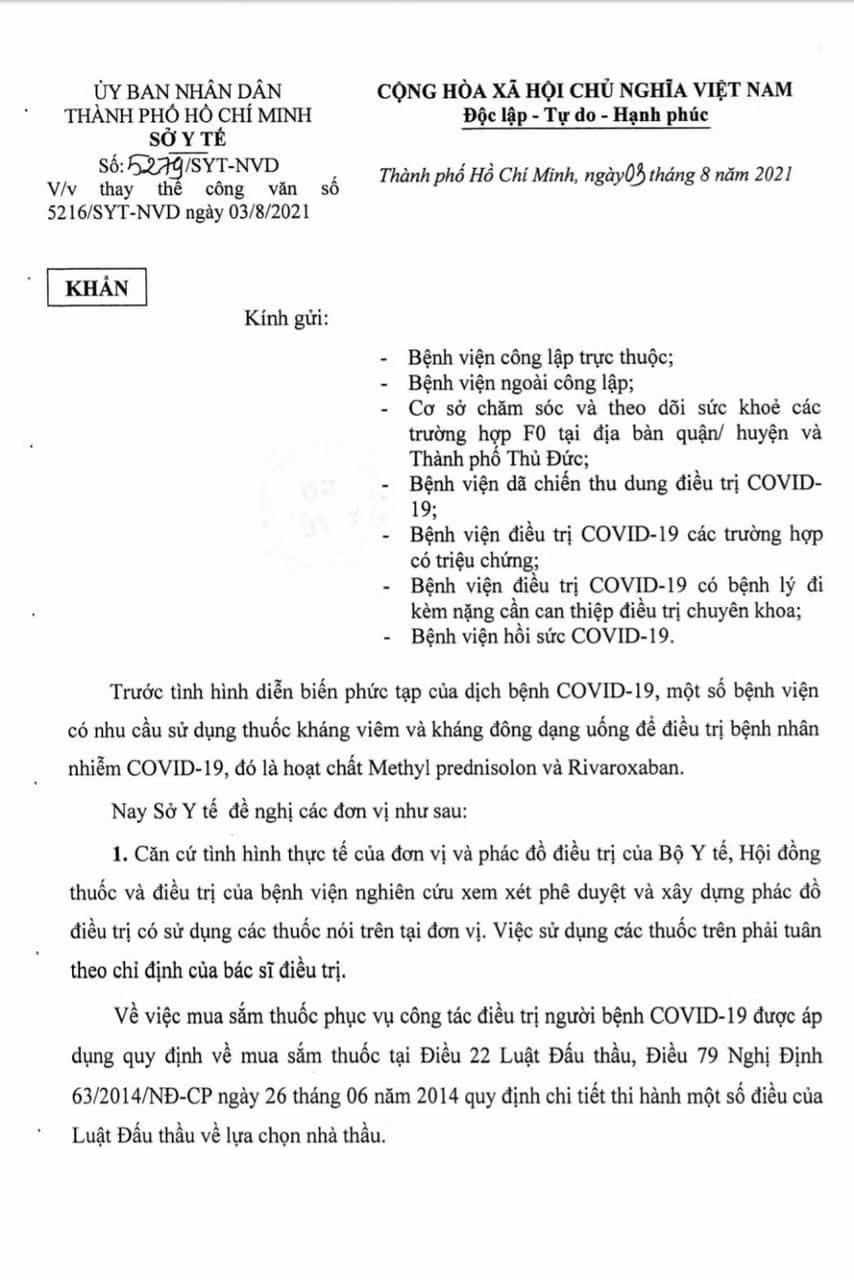Lý do Sở Y tế phải thu hồi văn bản chỉ định mua 2 loại thuốc điều trị COVID-19 -0