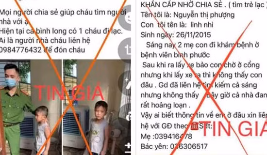 Dùng tài khoản ảo đăng thông tin tìm trẻ lạc để lừa đảo và bán hàng online