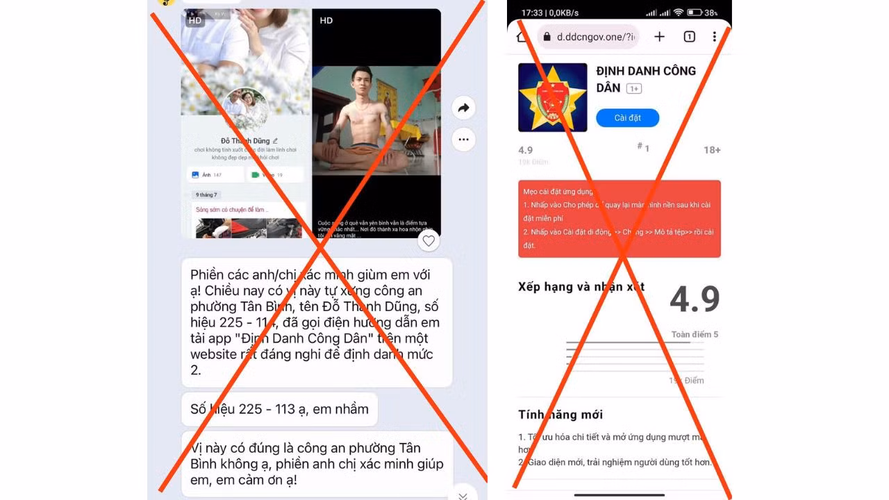 Giả danh Công an vận động người dân kích hoạt định danh điện tử để lấy mã OTP -0