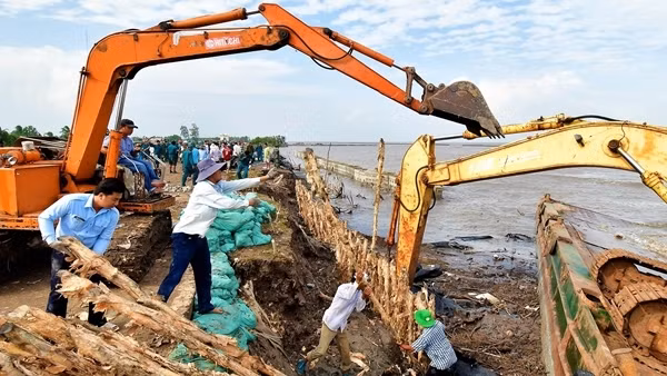 Cà Mau công bố tình huống khẩn cấp sạt lở bờ biển