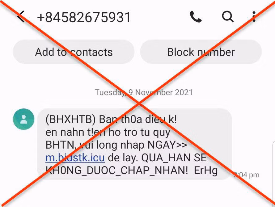 Lừa đảo về việc nhận tiền hỗ trợ từ Quỹ Bảo hiểm thất nghiệp -0