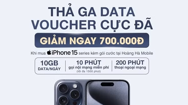 Mua iPhone 15 chỉ từ 20.690.000đ khi mua gói cước độc quyền từ nhà mạng MobiFone