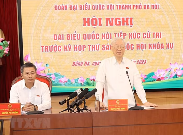 Tổng Bí thư Nguyễn Phú Trọng tiếp xúc cử tri Hà Nội trước Kỳ họp thứ 6 -0