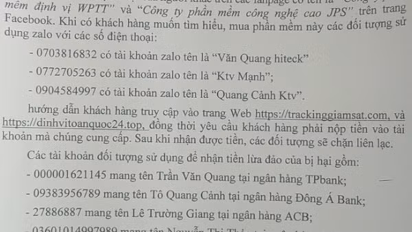 Tìm bị hại trong vụ lừa bán phần mềm quảng cáo có chức năng định vị, giám sát, đọc trộm tin nhắn