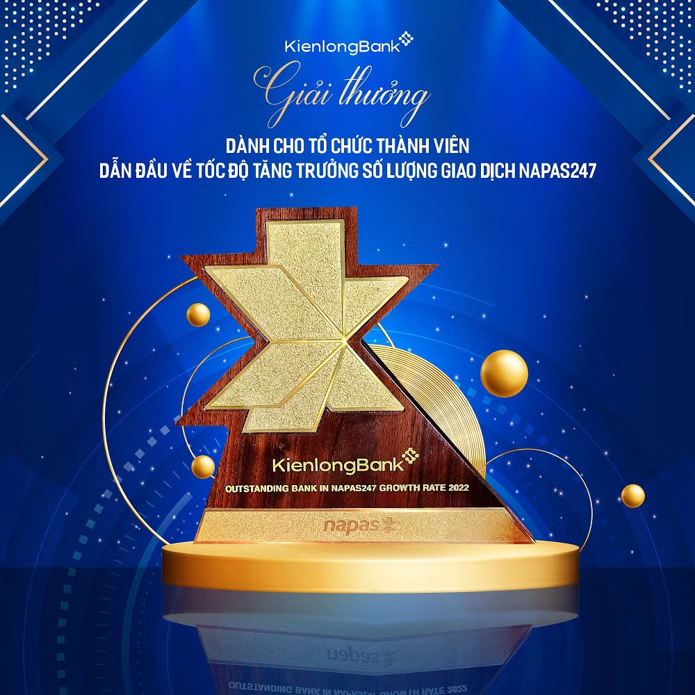 KienlongBank được vinh danh là Ngân hàng dẫn đầu về tốc độ tăng trưởng số lượng giao dịch Napas 247 -0