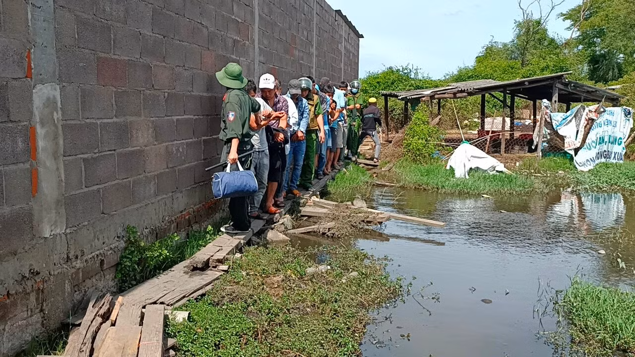Đột kích trường gà, bắt khoảng 70 con bạc -0
