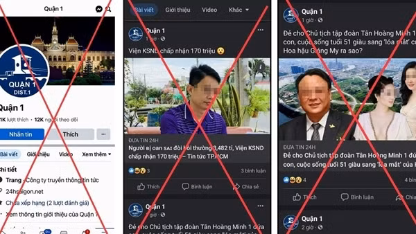 Cảnh báo trang giả mạo, sử dụng tên và logo của quận 1