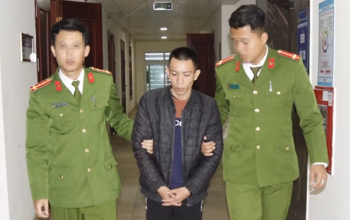 Đối tượng Quang Văn Toàn tại Cơ quan điều tra.