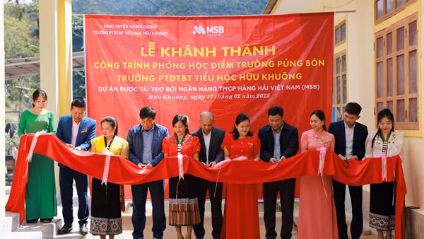 Khánh thành 4 phòng học mới do MSB tài trợ tại điểm trường Pủng Bón, Nghệ An