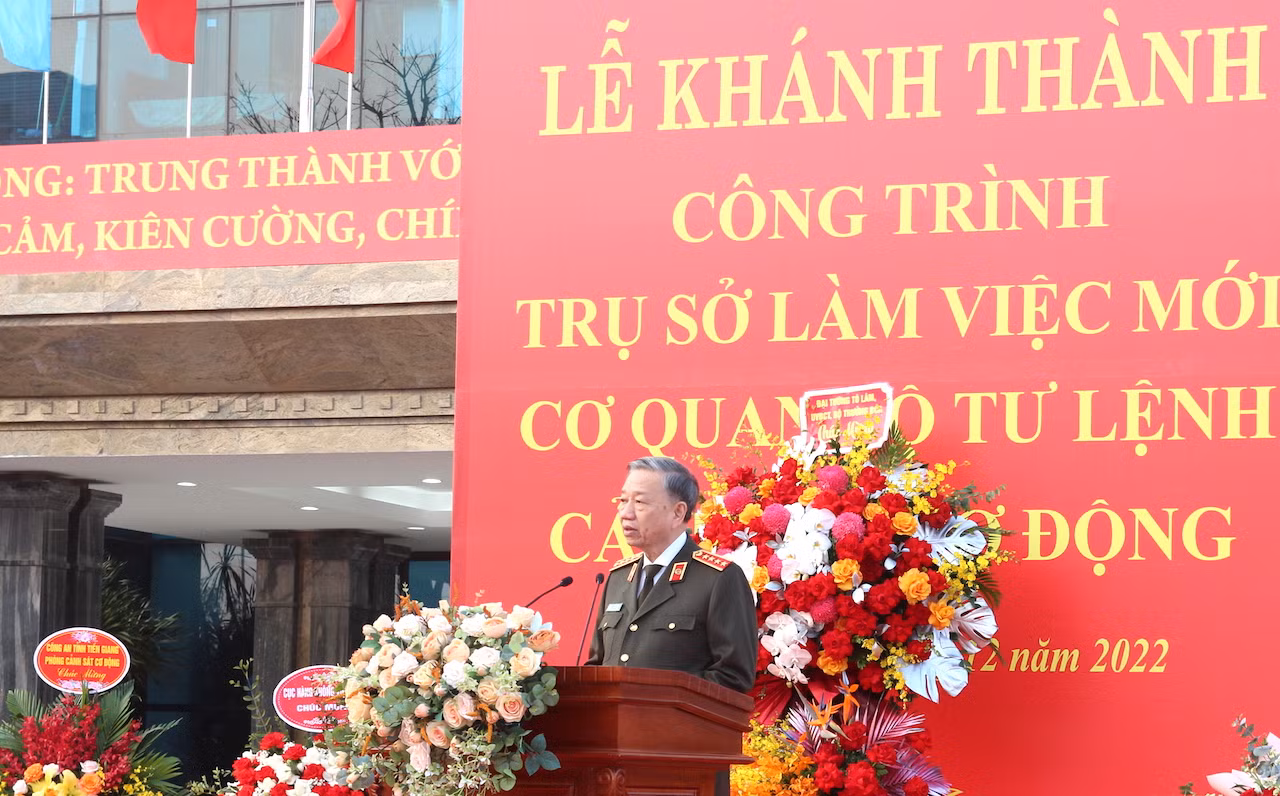Bộ trưởng Tô Lâm phát biểu tại buổi lễ.