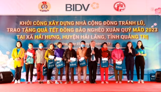 BIDV khởi công Nhà cộng đồng tránh lũ và tặng quà Tết cho đồng bào nghèo tại Quảng Trị -0