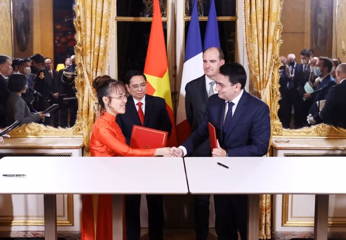Thủ tướng Chính phủ Phạm Minh Chính chứng kiến lễ lý kết, thảo thuận hợp tác chiến lược giữa Vietjet và Safran -0