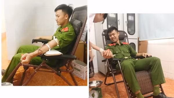 Hai chiến sĩ Cảnh sát PCCC hiến máu kịp thời cứu sản phụ qua cơn nguy kịch