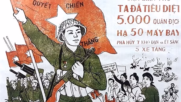 Vẽ tranh cổ động tại chiến trường Điện Biên Phủ