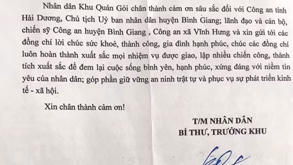 Xúc động những lá thư gửi đến Công an tỉnh Hải Dương