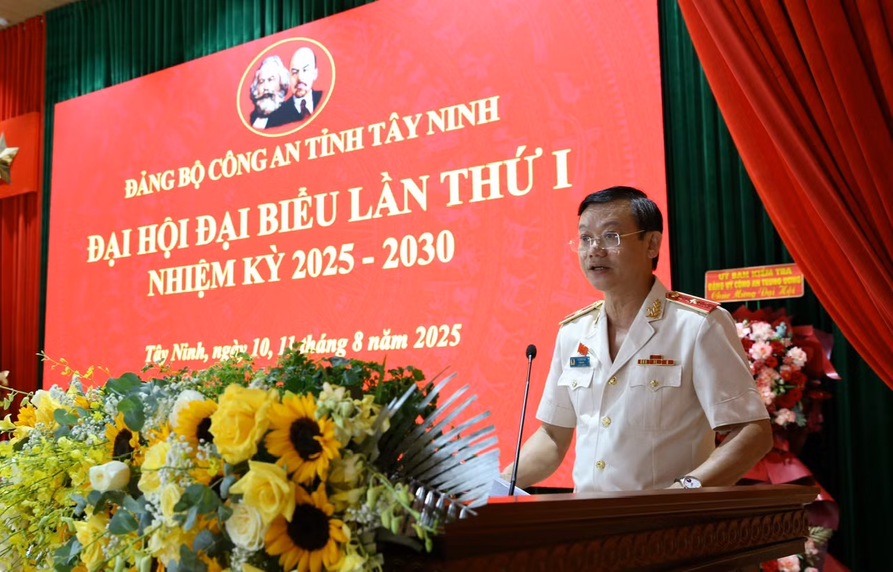 Thứ trưởng Trần Quốc Tỏ dự Đại hội&nbsp; Đảng bộ tại Công an tỉnh Tây Ninh -0