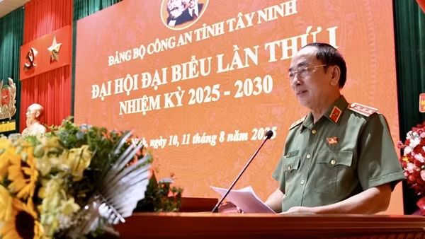 Thứ trưởng Trần Quốc Tỏ chỉ đạo Đại hội&nbsp;Đảng bộ tại Công an tỉnh Tây Ninh