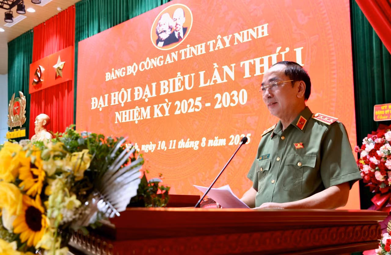 Thứ trưởng Trần Quốc Tỏ dự Đại hội&nbsp; Đảng bộ tại Công an tỉnh Tây Ninh -0
