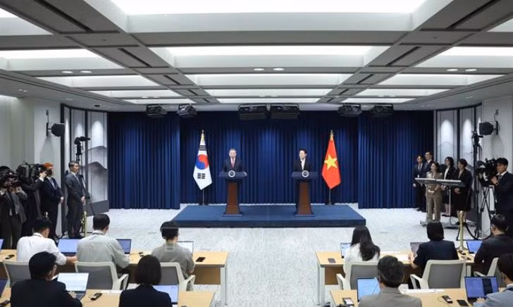 Tổng Bí thư Tô Lâm và Tổng thống Hàn Quốc Lee Jae Myung gặp gỡ báo chí -0