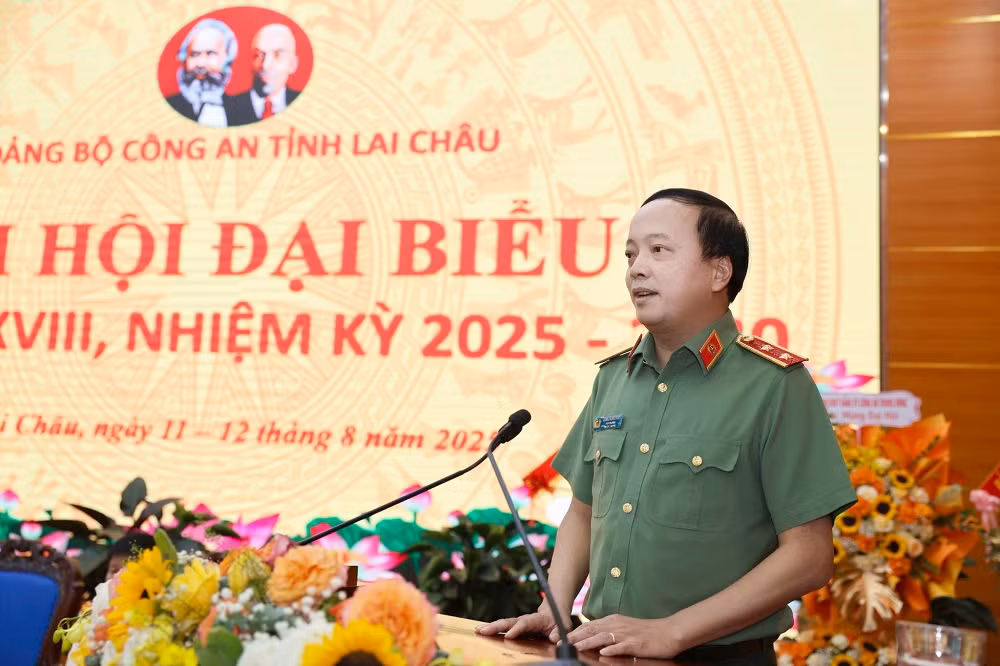 Thứ trưởng Đặng Hồng Đức dự Đại hội Đảng Bộ Công an tỉnh Lai Châu -0
