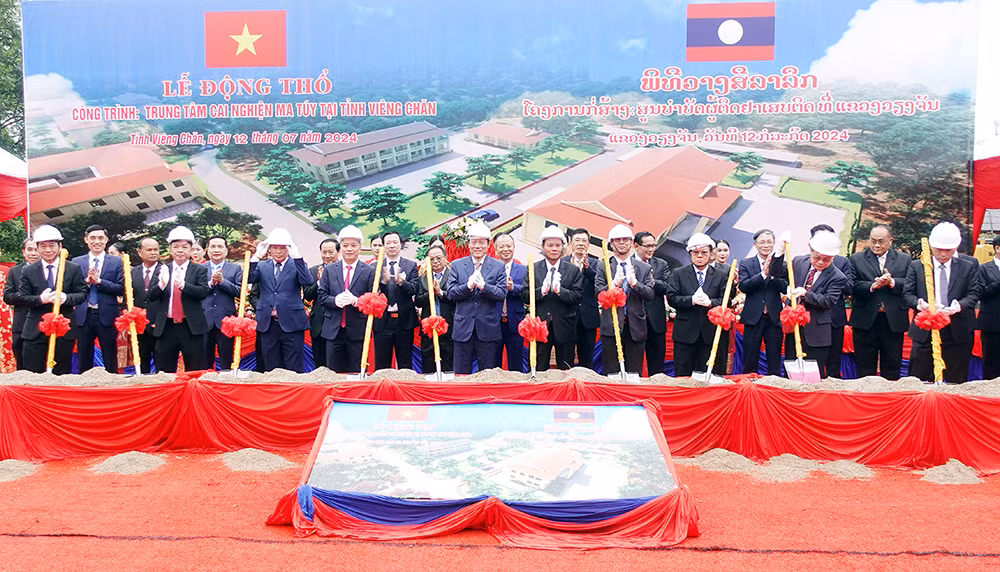 Động thổ công trình Trung tâm cai nghiện ma túy tại Lào do Việt Nam giúp xây dựng