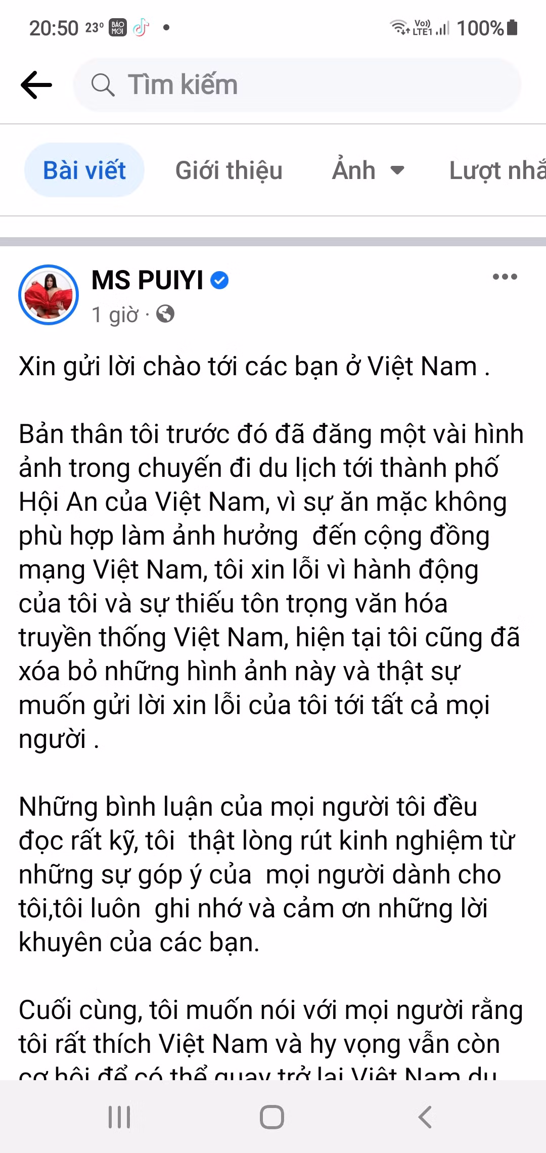 “Nữ người mẫu thả vòng ba phản cảm ở Hội An” gửi tâm thư xin lỗi -0
