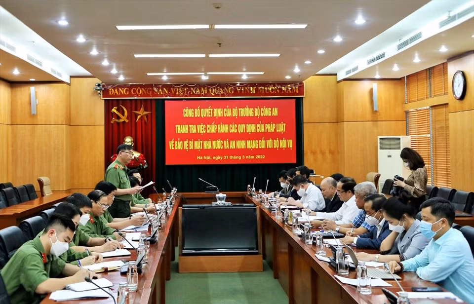 Thanh tra việc chấp hành các quy định của pháp luật về bảo vệ bí mật Nhà nước và an ninh mạng đối với Bộ Nội vụ -0