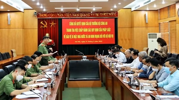 Thanh tra việc chấp hành các quy định của pháp luật về bảo vệ bí mật Nhà nước và an ninh mạng đối với Bộ Nội vụ