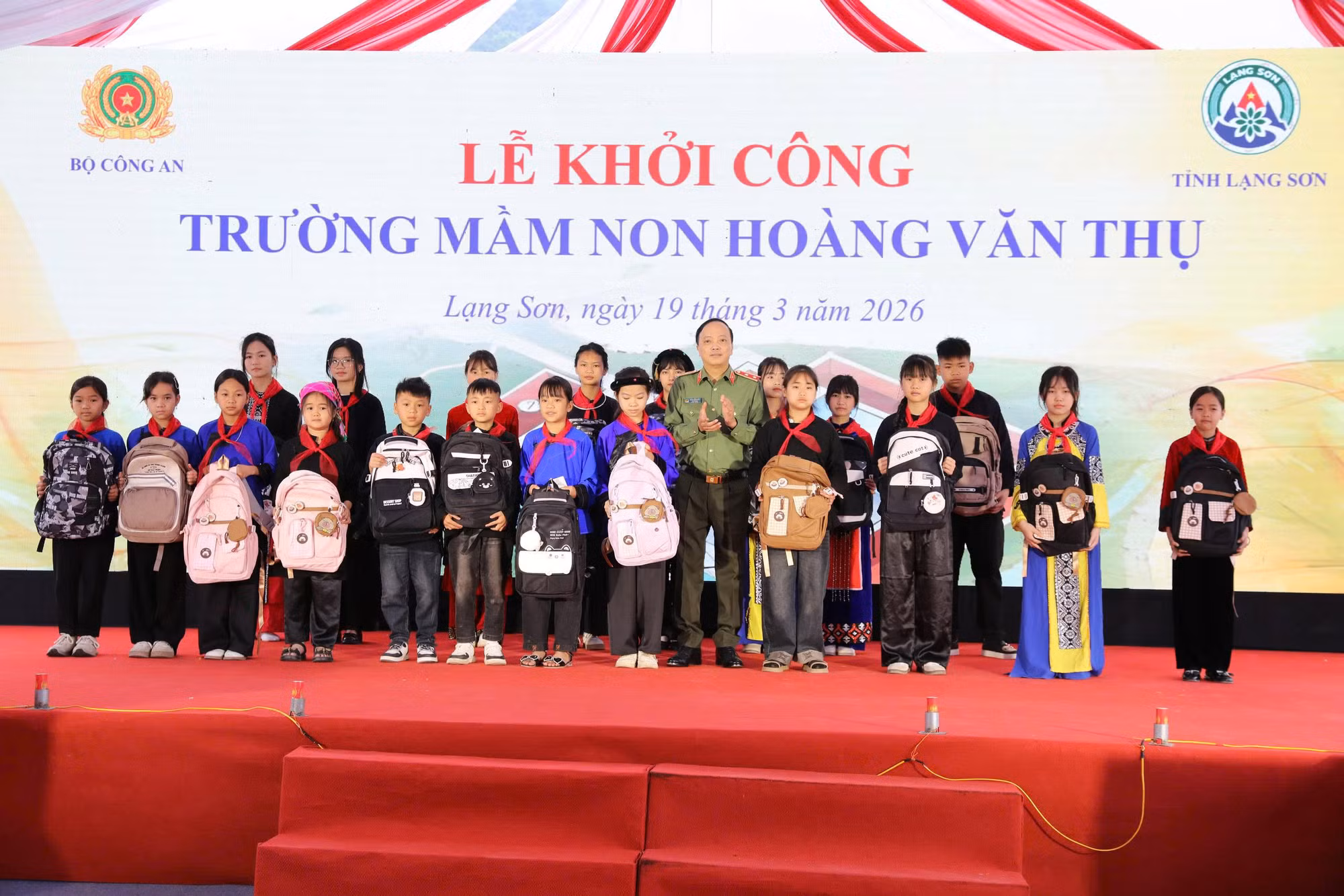 Bộ Công an phát động lễ khởi công xây dưng Trường Mầm non Hoàng Văn Thụ tại xã biên giới tỉnh Lạng Sơn -0