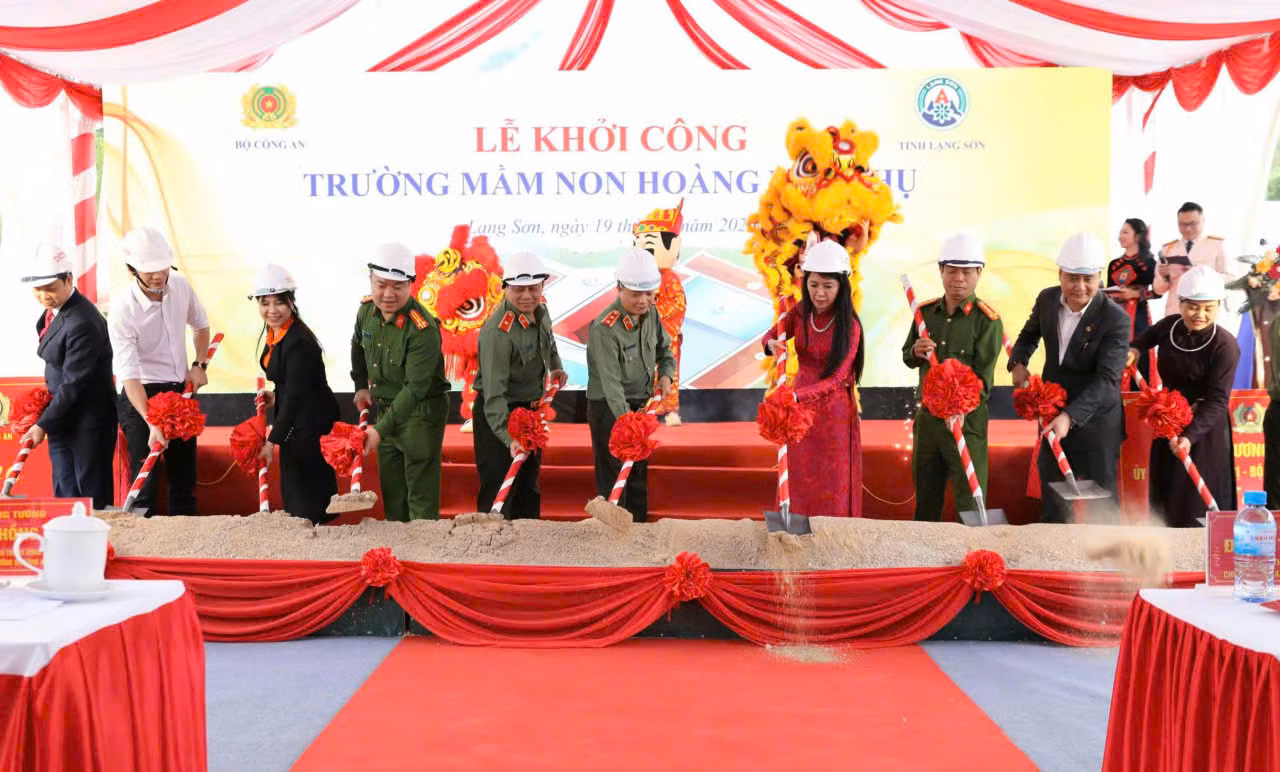 Bộ Công an phát động lễ khởi công xây dưng Trường Mầm non Hoàng Văn Thụ tại xã biên giới tỉnh Lạng Sơn -0