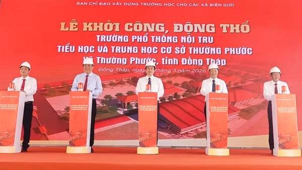 Đồng loạt khởi công các trường nội trú khu vực biên giới