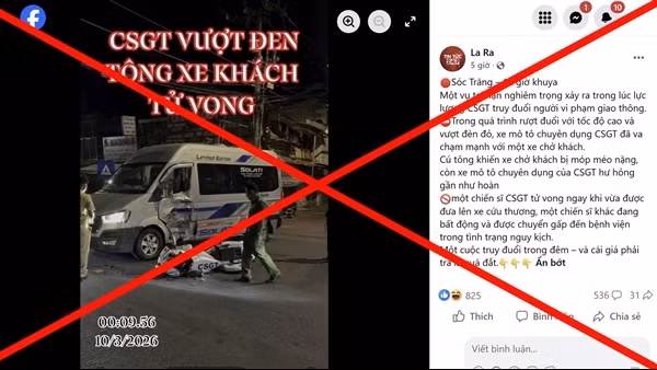 Công an TP Cần Thơ bác bỏ thông tin bịa đặt về CSGT gây tai nạn