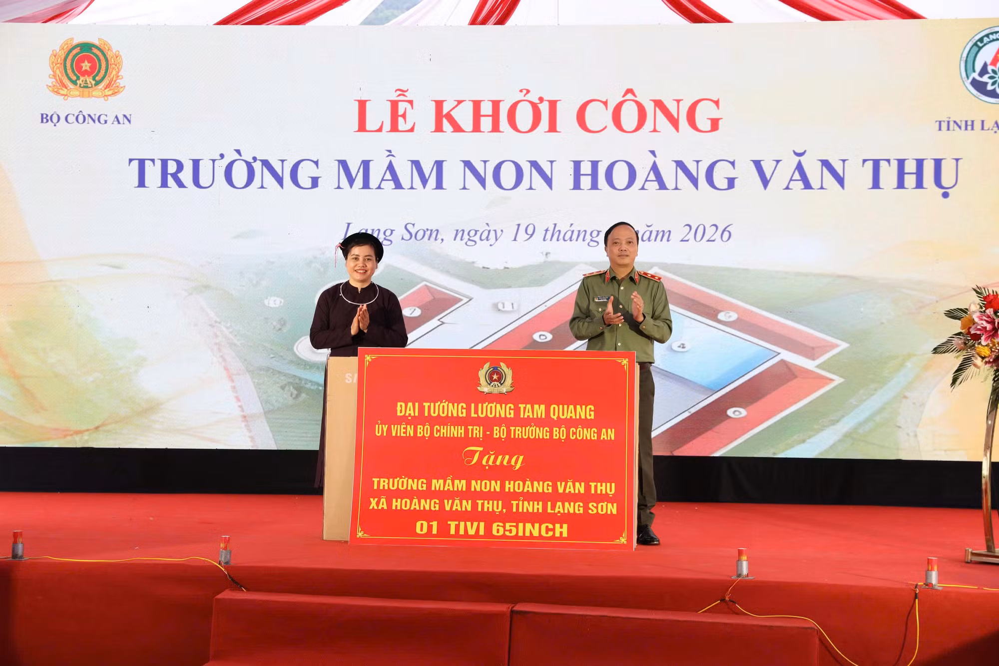 Bộ Công an phát động lễ khởi công xây dưng Trường Mầm non Hoàng Văn Thụ tại xã biên giới tỉnh Lạng Sơn -0