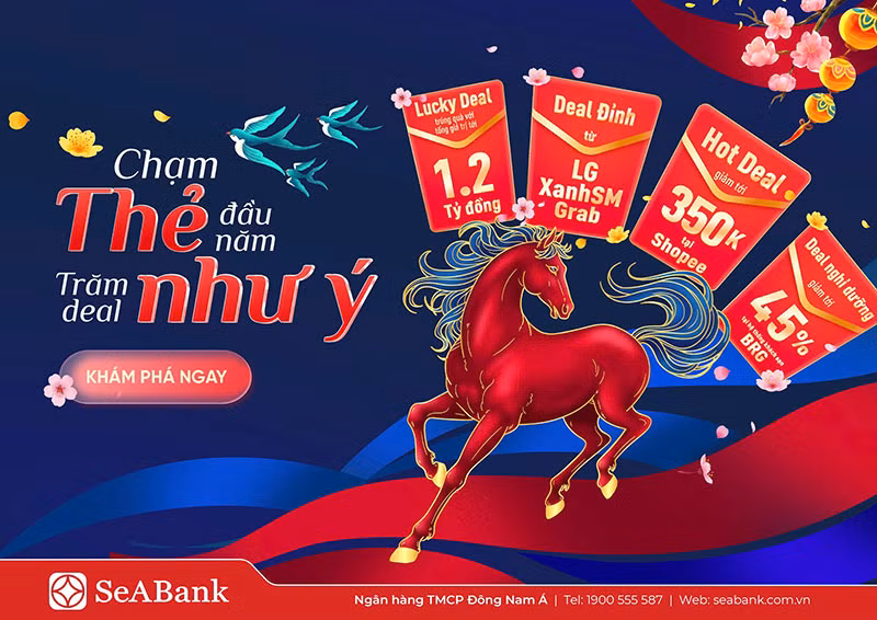 Khai xuân Bính Ngọ 2026: Chạm thẻ SeABank – Rinh lộc may mắn trị giá lên đến 1,2 tỷ đồng -0