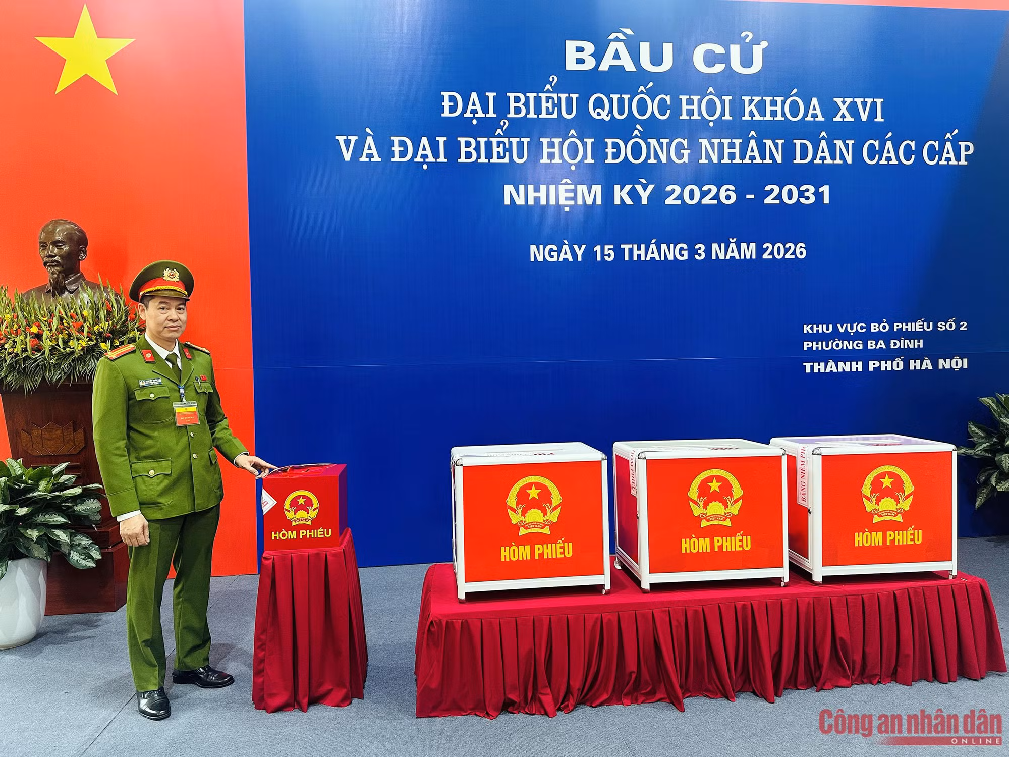 Đảm bảo tuyệt đối an ninh, an toàn tại Khu vực bỏ phiếu số 2, phường Ba Đình -0