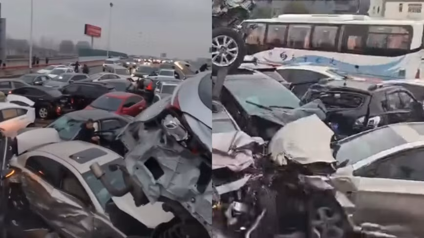 Hơn 100 ô tô va chạm liên hoàn trên cao tốc Trung Quốc -0